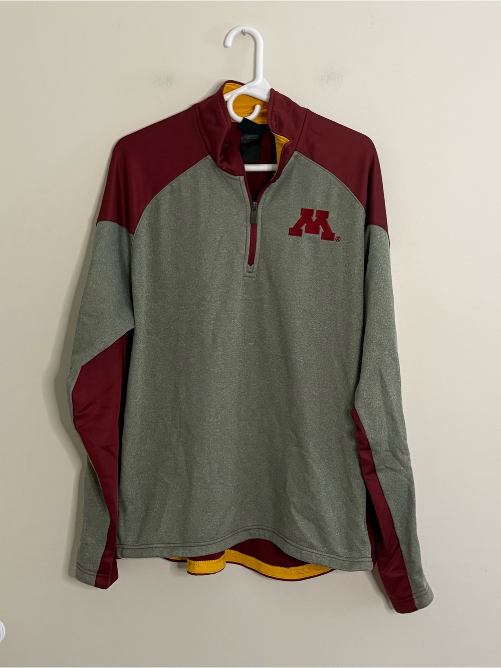 Gen2 Men’s Pullover 1/4 sweatshirt Maroon & Gold Minnesota Gophers L/XL U Of M